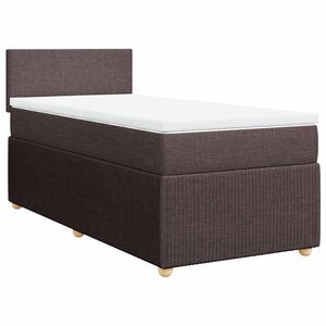 vidaXL Boxspringbett mit Matratze Dunkelbraun 80x200 cm Stoff