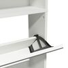 vidaXL Schuhschrank mit 4 F&auml;chern Spiegel Wei&szlig; 63&times;17&times;134 cm