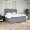 vidaXL Boxspringbett mit Matratze Hellgrau 200x200 cm Stoff