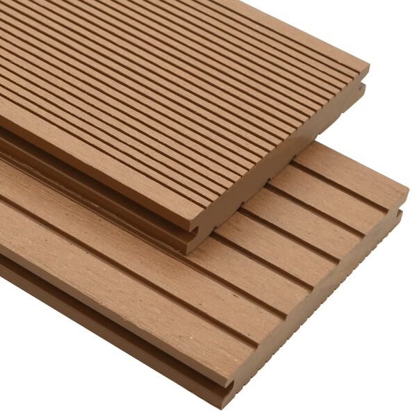 vidaXL WPC Massive Terrassendielen mit Zubehör 10 m² 2,2 m Teak