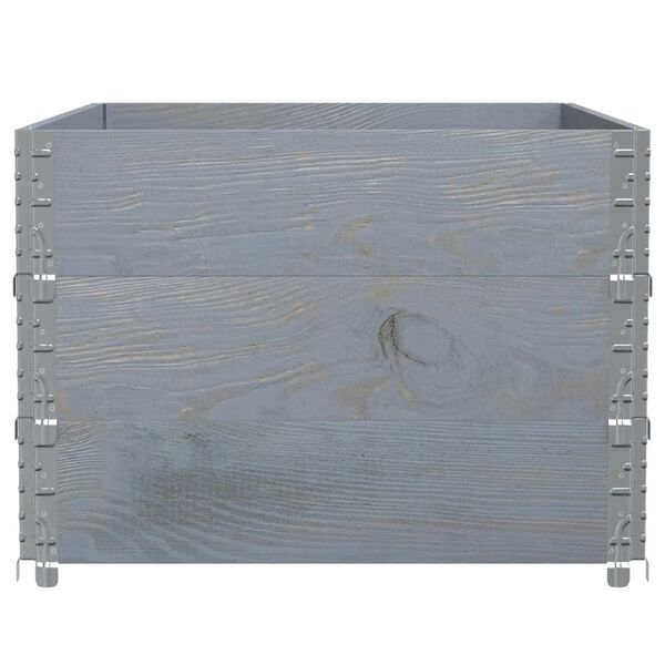 vidaXL Paletten-Aufsatzrahmen 3 Stk. Grau 120x80 cm Massivholz Kiefer