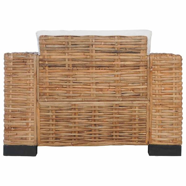 vidaXL Sessel mit Kissen Nat&uuml;rliches Rattan