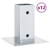 vidaXL Pfostentr&auml;ger Quadratisch 12 Stk. Silber 71x71mm Stahl Verzinkt