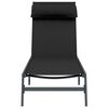 vidaXL Sonnenliege Schwarz und Anthrazit 197 x 54 x 86 cm Stahl