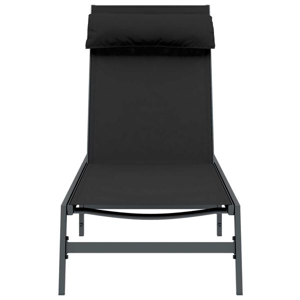 vidaXL Sonnenliege Schwarz und Anthrazit 197 x 54 x 86 cm Stahl