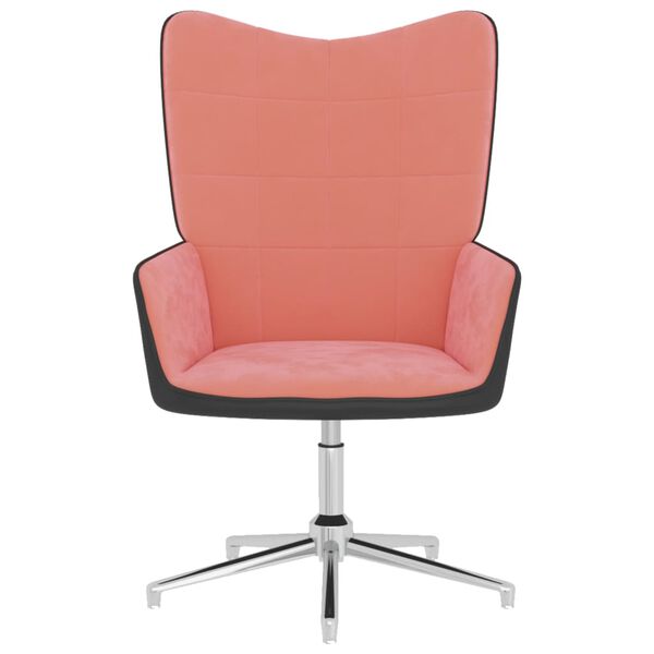 vidaXL Relaxsessel Rosa Samt und PVC
