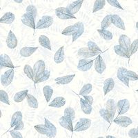 Noordwand Tapete Evergreen Leaves Weiß und Blau