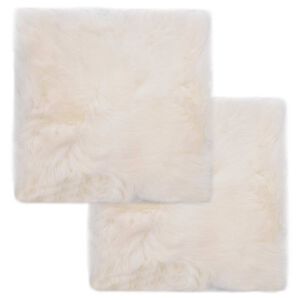 vidaXL Sitzkissen 2 Stk. Wei&szlig; 40x40 cm Echter Schafspelz