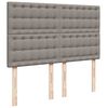 vidaXL Ottoman-Bett mit Matratze & LEDs Taupe 140x200 cm Stoff