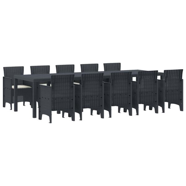 vidaXL Garten Essgruppe mit Kissen 11 pcs Anthrazit und Creme