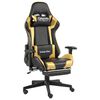 vidaXL Gaming-Stuhl mit Fu&szlig;st&uuml;tze Drehbar Golden PVC