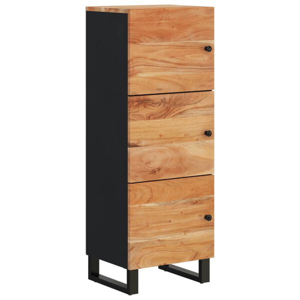 vidaXL Highboard mit 3 T&uuml;ren 40x33x110 cm Massivholz Akazie & Eisen