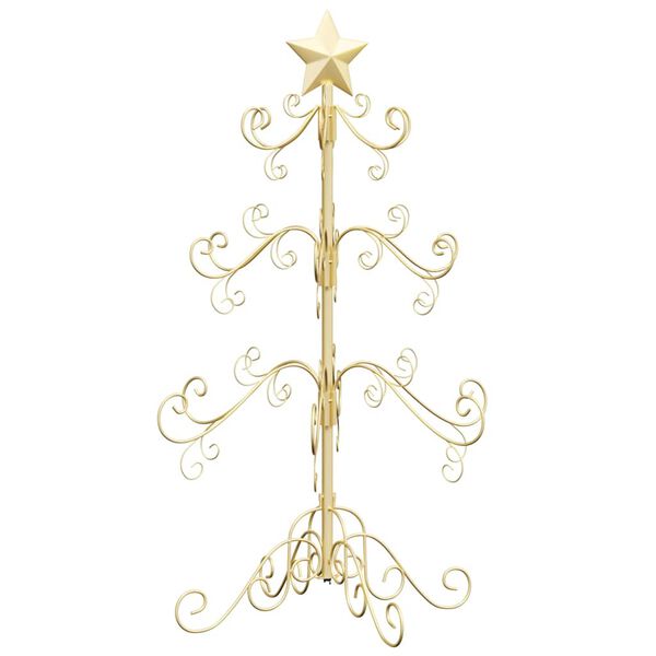 vidaXL Metall Weihnachtsbaum Gold 90 cm Pulverbeschichteter Stahl