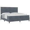 vidaXL Boxspringbett mit Kopfteil Dunkelgrau 200 x 200 cm Samt