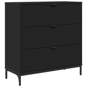 vidaXL Sideboard Schwarz 79,5 x 33 x 82 cm Holzwerkstoff