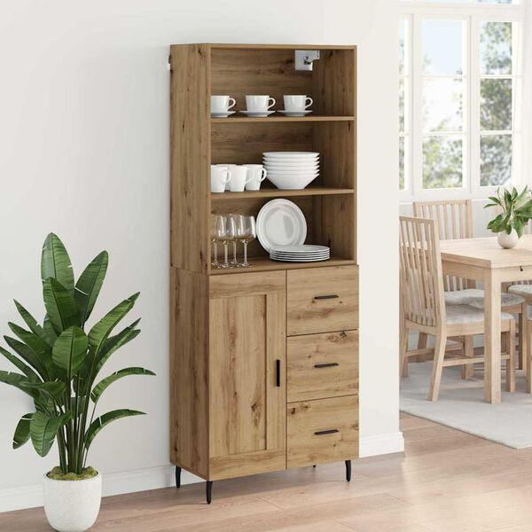 vidaXL Highboard mit Schubladen Artisan-Eiche 69,5 x 34 x 180 cm