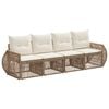 vidaXL Gartensofa-set 4 stk. Beige und Cremewei&szlig; Poly-Rattan