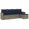 vidaXL 5-teiliges Gartensofa-Set mit Kissen, grau, Polyrattan