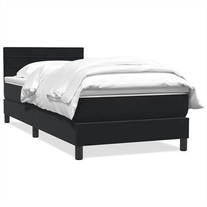 vidaXL Boxspringbett mit Matratze Schwarz 90x210 cm Samt