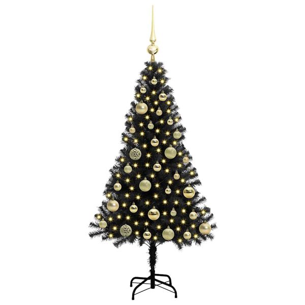 vidaXL Weihnachtsbaum mit 150 LEDs mit St&auml;nder Schwarz 120 cm PVC