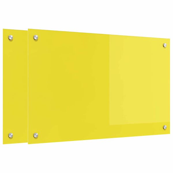 vidaXL Küchenrückwand 2 pcs Gelb 80 x 50 cm Gehärtetes Glas