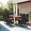 vidaXL 9-tlg. Garten-Essgruppe mit Kissen Schwarz Poly Rattan