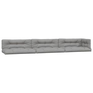 vidaXL Palettenkissen 7-tlg. Grau Stoff