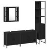 vidaXL Badezimmerm&ouml;bel-Set mit Regal 4 pcs Schwarz Holzwerkstoff