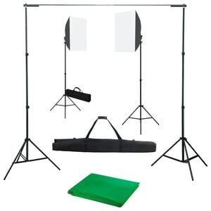 vidaXL Fotostudio-Set mit Softboxen und Hintergrundsystem