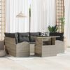 vidaXL Gartensofa-set mit Kissen 7 pcs Hellgrau Poly Rattan
