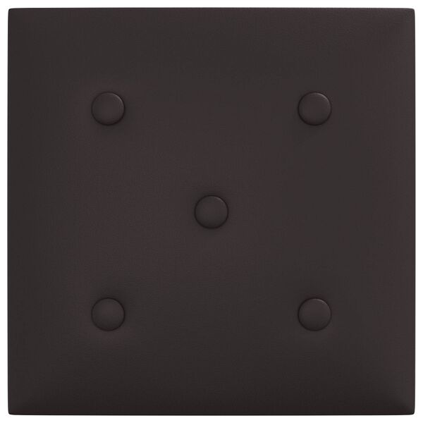 vidaXL Wandpaneele 12 pcs Schwarz 30 x 30 cm Kunstleder