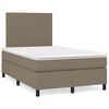 vidaXL Boxspringbett mit Matratze Taupe 120x190 cm Stoff