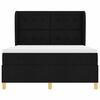 vidaXL Boxspringbett mit Matratze Dunkelgrau 90x190 cm Schwarz Stoff