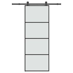 vidaXL Schiebet&uuml;r mit Beschlag 76x205 cm ESG-Glas & Aluminium