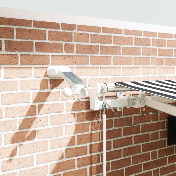 vidaXL Markise Automatisch mit LED Anthrazit & Wei&szlig; 450x300 cm