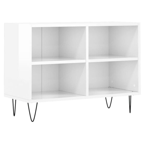 vidaXL TV-Schrank Hochglanz-Weiß 69,5x30x50 cm Holzwerkstoff