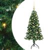 vidaXL Eckiger k&uuml;nstlicher Weihnachtsbaum Gr&uuml;n 120 cm PVC und Metall