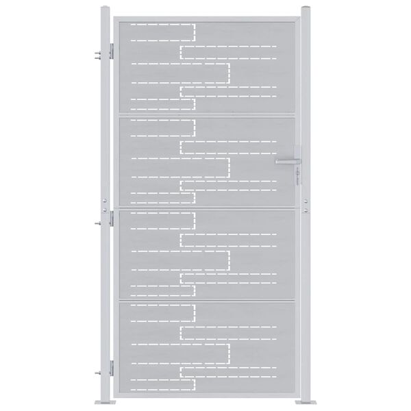 vidaXL Gartentor mit Schloss Silber 96 x 200 cm Edelstahl