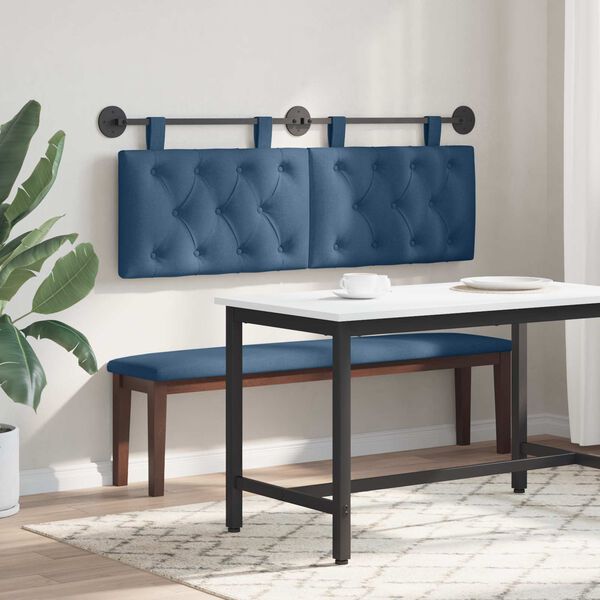 vidaXL H&auml;ngevorderseite Wandmontiert Blau 150 x 55 x 7 cm Stoff