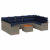 vidaXL Gartensofa-set 10 stk. Grau Poly-Rattan