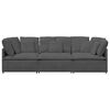 vidaXL Modulares Sofa mit Kissen Cordstoff Dunkelgrau