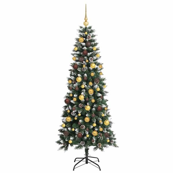 vidaXL K&uuml;nstlicher Weihnachtsbaum mit 300 LEDs mit St&auml;nder Gr&uuml;n 180 cm