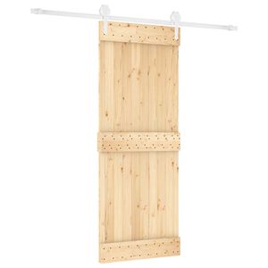 vidaXL Schiebet&uuml;r 80 x 210 cm Massivkiefer (Unbehandelt)
