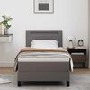 vidaXL Boxspringbett mit Matratze Grau 90 x 190 cm Kunstleder