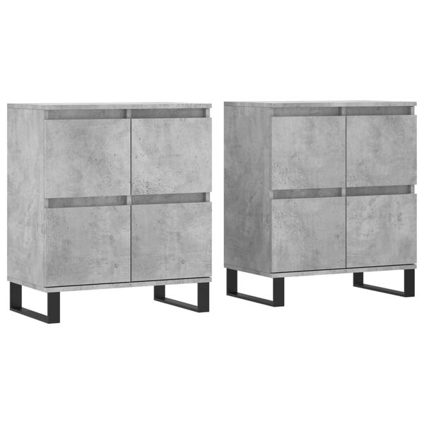 vidaXL Sideboards 2 Stk. Betongrau Holzwerkstoff
