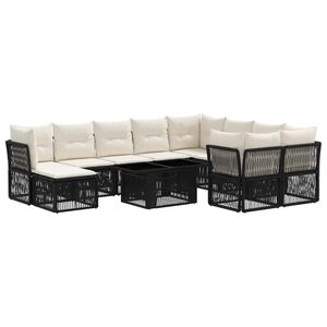 vidaXL Gartensofa-set 11 stk. Schwarz Poly-Rattan