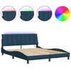 vidaXL Bettgestell mit LED ohne Matratze "Hanko" Blau 160x200 cm Samt
