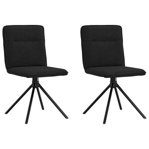 vidaXL Esszimmerst&uuml;hle 2 Stk. Schwarz Stoff
