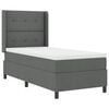 vidaXL LED Boxspringbett mit Kopfteil Dunkelgrau 80 x 200 cm Stoff