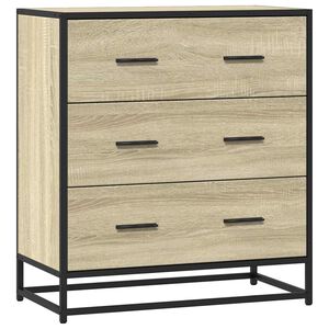 vidaXL Sideboard Sonoma-Eiche 68x35x76 cm Holzwerkstoff und Metall